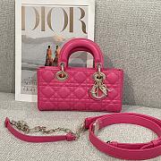 Dior Small Lady D-Joy Bag Hot Pink Cannage Lambskin - 22x11.5x6cm - 1