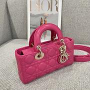 Dior Small Lady D-Joy Bag Hot Pink Cannage Lambskin - 22x11.5x6cm - 2