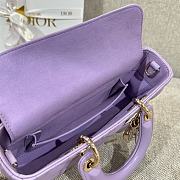 Dior Small Lady D-Joy Bag Purple Cannage Lambskin - 22x11.5x6cm - 4