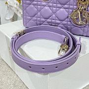 Dior Small Lady D-Joy Bag Purple Cannage Lambskin - 22x11.5x6cm - 3