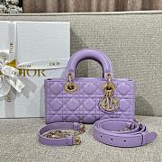 Dior Small Lady D-Joy Bag Purple Cannage Lambskin - 22x11.5x6cm - 2