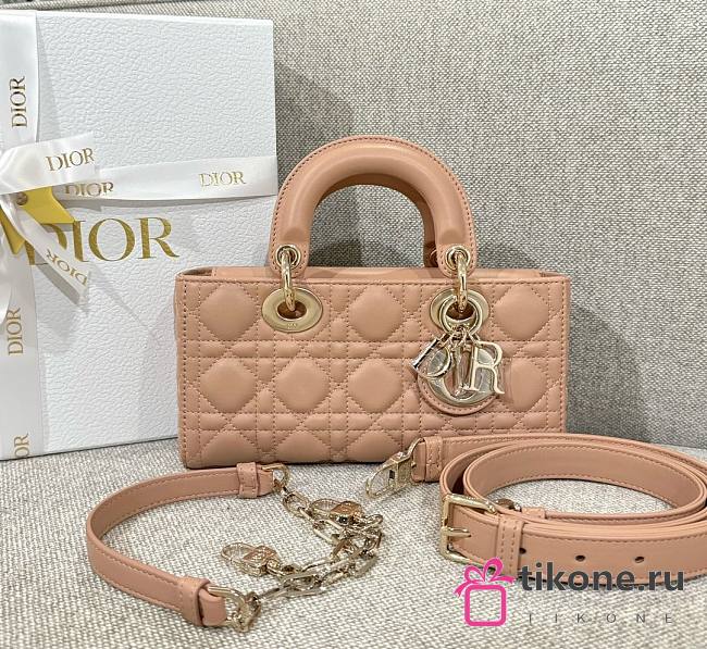 Dior Small Lady D-Joy Bag Dark Beige Cannage Lambskin - 22x11.5x6cm - 1