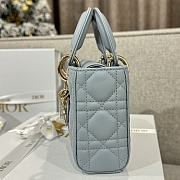 Dior Small Lady D-Joy Bag Blue Cannage Lambskin - 22x11.5x6cm - 6