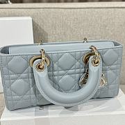 Dior Small Lady D-Joy Bag Blue Cannage Lambskin - 22x11.5x6cm - 5