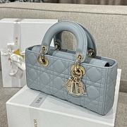 Dior Small Lady D-Joy Bag Blue Cannage Lambskin - 22x11.5x6cm - 4