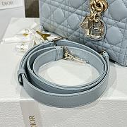 Dior Small Lady D-Joy Bag Blue Cannage Lambskin - 22x11.5x6cm - 3