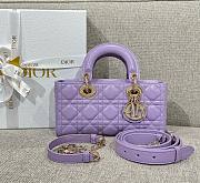 Dior Small Lady D-Joy Bag Purple Cannage Lambskin - 22x11.5x6cm - 1