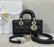 Dior Small Lady D-Joy Bag Black Cannage Lambskin - 22x11.5x6cm - 1