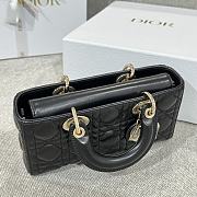 Dior Small Lady D-Joy Bag Black Cannage Lambskin - 22x11.5x6cm - 4