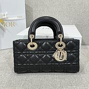 Dior Small Lady D-Joy Bag Black Cannage Lambskin - 22x11.5x6cm - 3