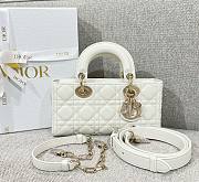 Dior Small Lady D-Joy Bag White Cannage Lambskin - 22x11.5x6cm - 1