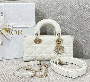 Dior Small Lady D-Joy Bag White Cannage Lambskin - 22x11.5x6cm