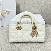 Dior Small Lady D-Joy Bag White Cannage Lambskin - 22x11.5x6cm - 3