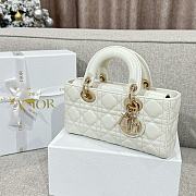 Dior Small Lady D-Joy Bag White Cannage Lambskin - 22x11.5x6cm - 2