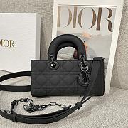 Dior Small Lady D-Joy Bag Ultramatte Black Cannage Calfskin - 22x11.5x6cm  - 1