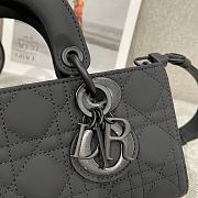 Dior Small Lady D-Joy Bag Ultramatte Black Cannage Calfskin - 22x11.5x6cm  - 5