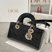 Dior Small Lady D-Joy Bag Black Patent Cannage Calfskin - 22x11.5x6cm - 3