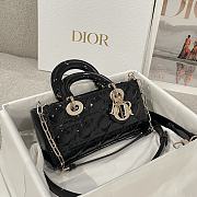 Dior Small Lady D-Joy Bag Black Patent Cannage Calfskin - 22x11.5x6cm - 2