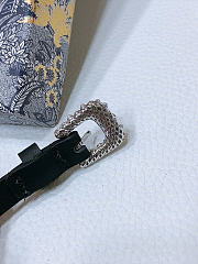 Dior Sparkle Belt Black Smooth Calfskin Metal Resin Pearls And Silver Tone Crystals 10mm - 6