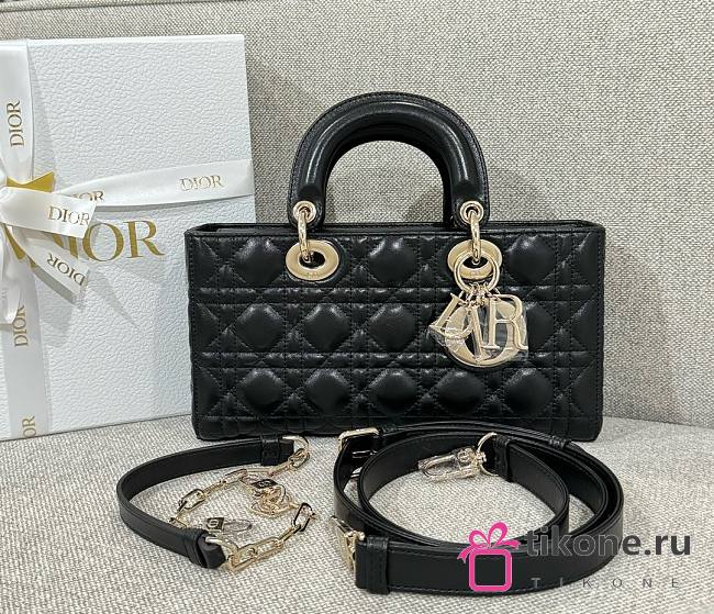 Dior Medium Lady D-Joy Bag Black Cannage Lambskin - 26x13.5x5cm - 1