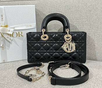 Dior Medium Lady D-Joy Bag Black Cannage Lambskin - 26x13.5x5cm