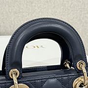 Dior Medium Lady D-Joy Bag Navy Cannage Lambskin - 26x13.5x5cm - 6