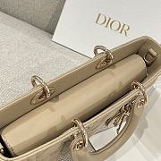 Dior Medium Lady D-Joy Bag Powder Beige Cannage Lambskin - 26x13.5x5cm - 2