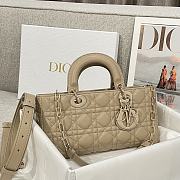 Dior Medium Lady D-Joy Bag Powder Beige Cannage Lambskin - 26x13.5x5cm - 4