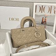 Dior Medium Lady D-Joy Bag Powder Beige Cannage Lambskin - 26x13.5x5cm - 5