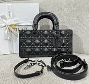 Dior Medium Lady D-Joy Bag Black With Diamond Motif - 26x13.5x5cm - 1