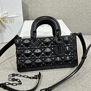 Dior Medium Lady D-Joy Bag Black With Diamond Motif - 26x13.5x5cm - 4