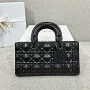 Dior Medium Lady D-Joy Bag Black With Diamond Motif - 26x13.5x5cm - 3