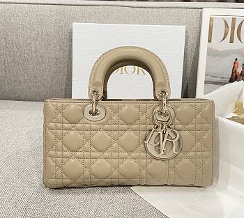 Dior Medium Lady D-Joy Bag Powder Beige Cannage Lambskin - 26x13.5x5cm