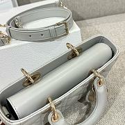 Dior Medium Lady D-Joy Bag Gray Cannage Lambskin - 26x13.5x5cm - 6