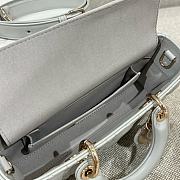 Dior Medium Lady D-Joy Bag Gray Cannage Lambskin - 26x13.5x5cm - 4