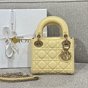 Mini Lady Dior Bag Yellow Cannage Lambskin - 17x15x7cm - 1