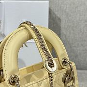 Mini Lady Dior Bag Yellow Cannage Lambskin - 17x15x7cm - 6