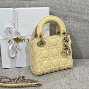 Mini Lady Dior Bag Yellow Cannage Lambskin - 17x15x7cm - 5