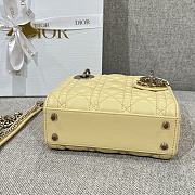 Mini Lady Dior Bag Yellow Cannage Lambskin - 17x15x7cm - 4