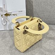 Mini Lady Dior Bag Yellow Cannage Lambskin - 17x15x7cm - 3