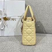 Mini Lady Dior Bag Yellow Cannage Lambskin - 17x15x7cm - 2