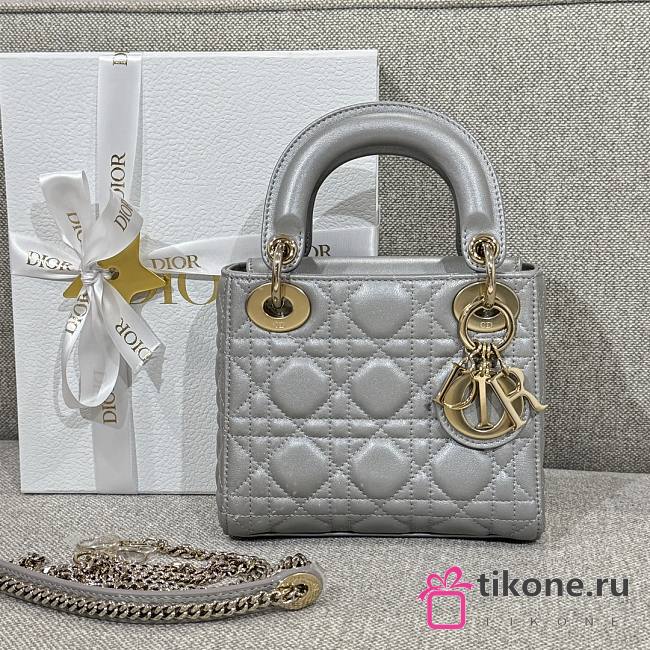 Mini Lady Dior Bag Metallic Cannage Lambskin - 17x15x7cm - 1