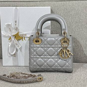 Mini Lady Dior Bag Metallic Cannage Lambskin - 17x15x7cm