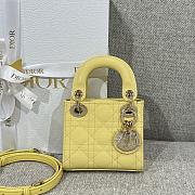 Lady Dior Micro Bag Yellow Patent Cannage Calfskin - 12x10.2x5cm - 1