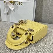 Lady Dior Micro Bag Yellow Patent Cannage Calfskin - 12x10.2x5cm - 5