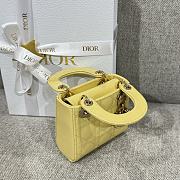 Lady Dior Micro Bag Yellow Patent Cannage Calfskin - 12x10.2x5cm - 4