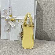 Lady Dior Micro Bag Yellow Patent Cannage Calfskin - 12x10.2x5cm - 3