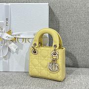 Lady Dior Micro Bag Yellow Patent Cannage Calfskin - 12x10.2x5cm - 2