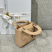 Lady Dior Micro Bag Beige Patent Cannage Calfskin - 12x10.2x5cm - 6