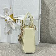 Lady Dior Micro Bag White Patent Cannage Calfskin - 12x10.2x5cm - 4